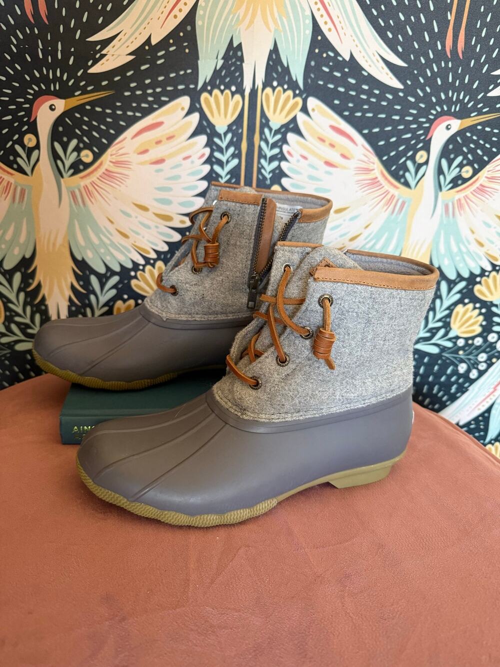 Sperry Saltwater Wool Insulated Womens Ankle Rain Boots Size 7.5